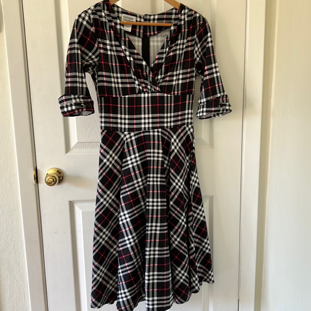 Unique Vintage Plaid Dress